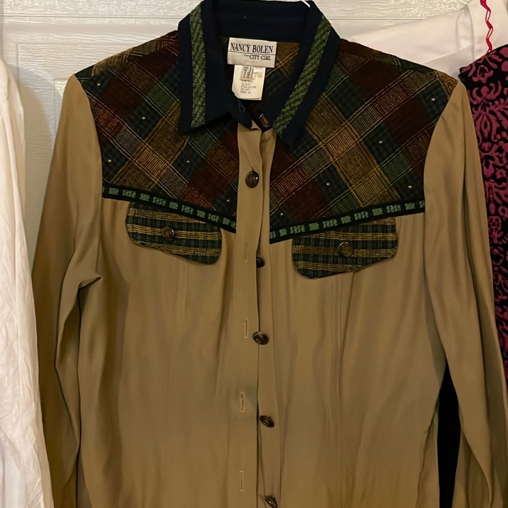 Brown western button down